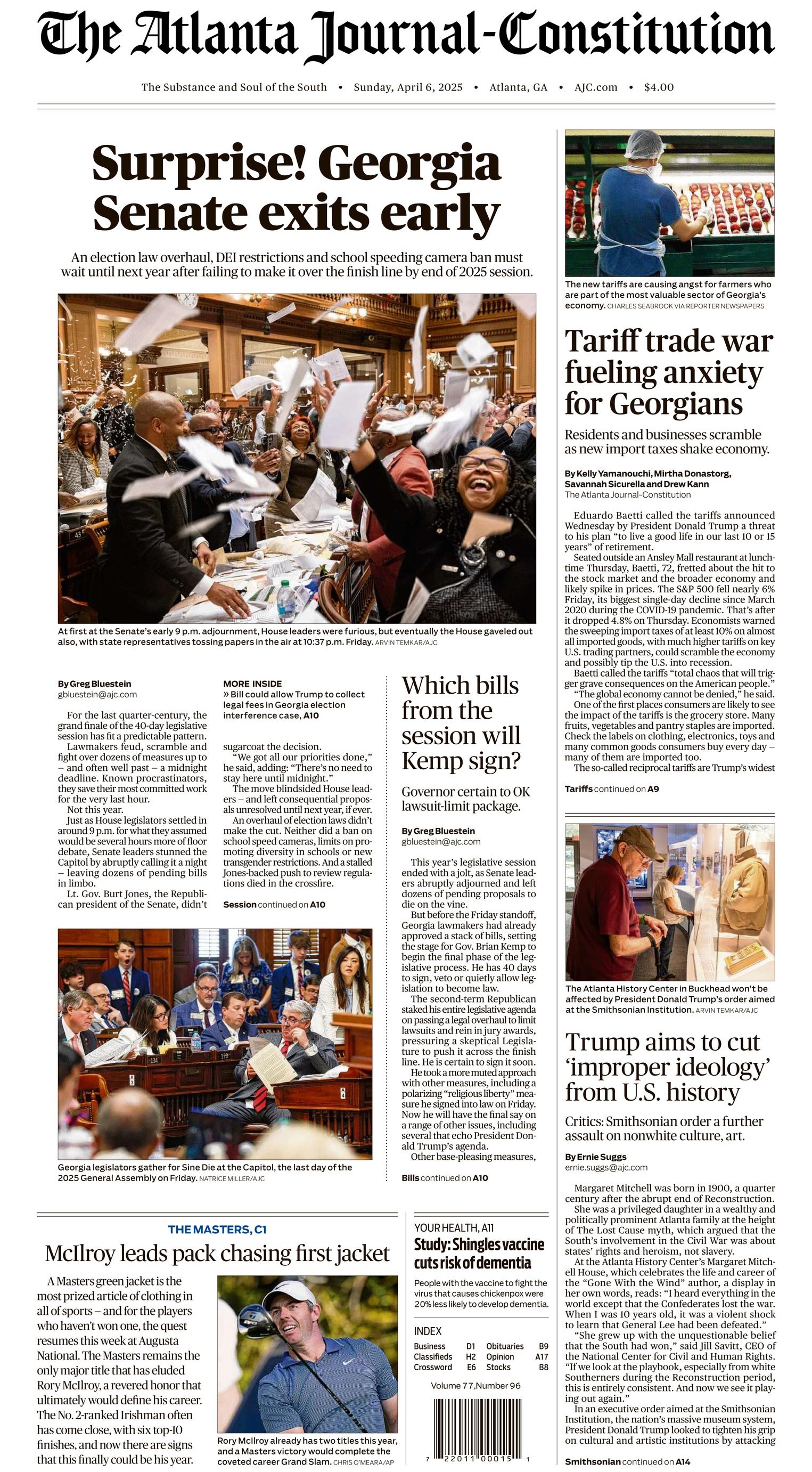 Atlanta Journal-Constitution front page