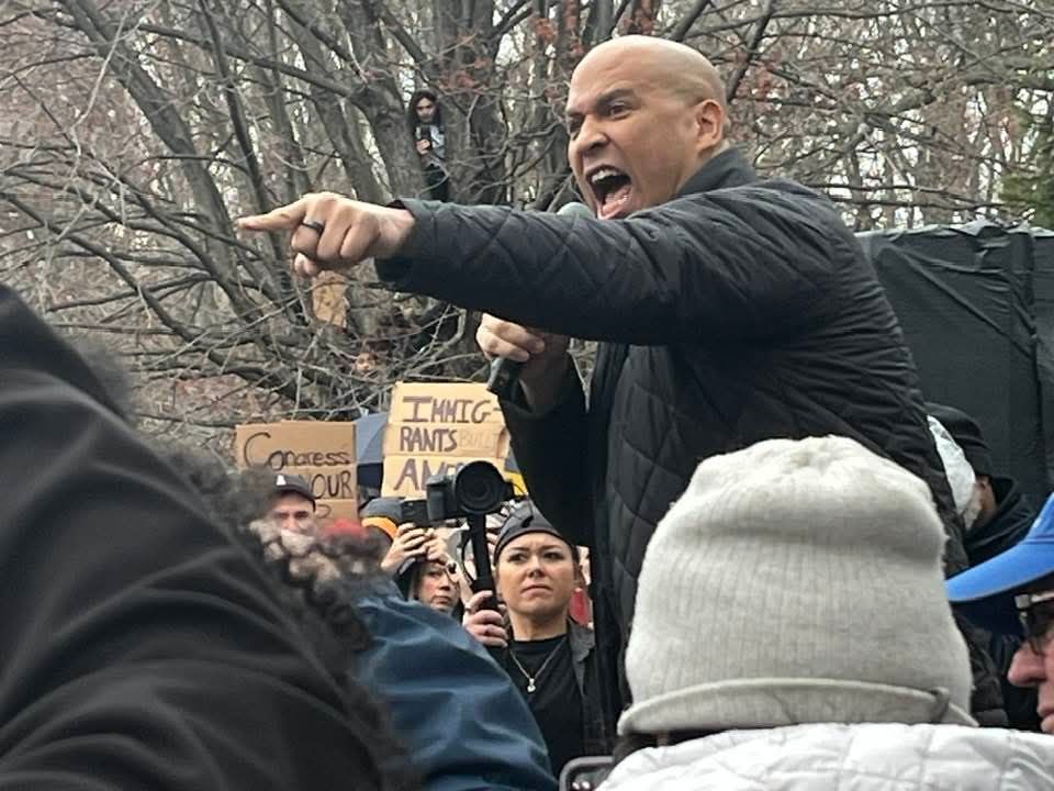 Senator Booker protest photo