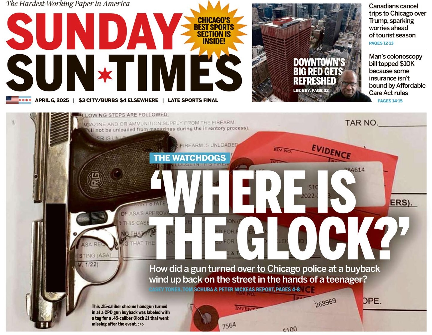 Chicago Sun Times front page