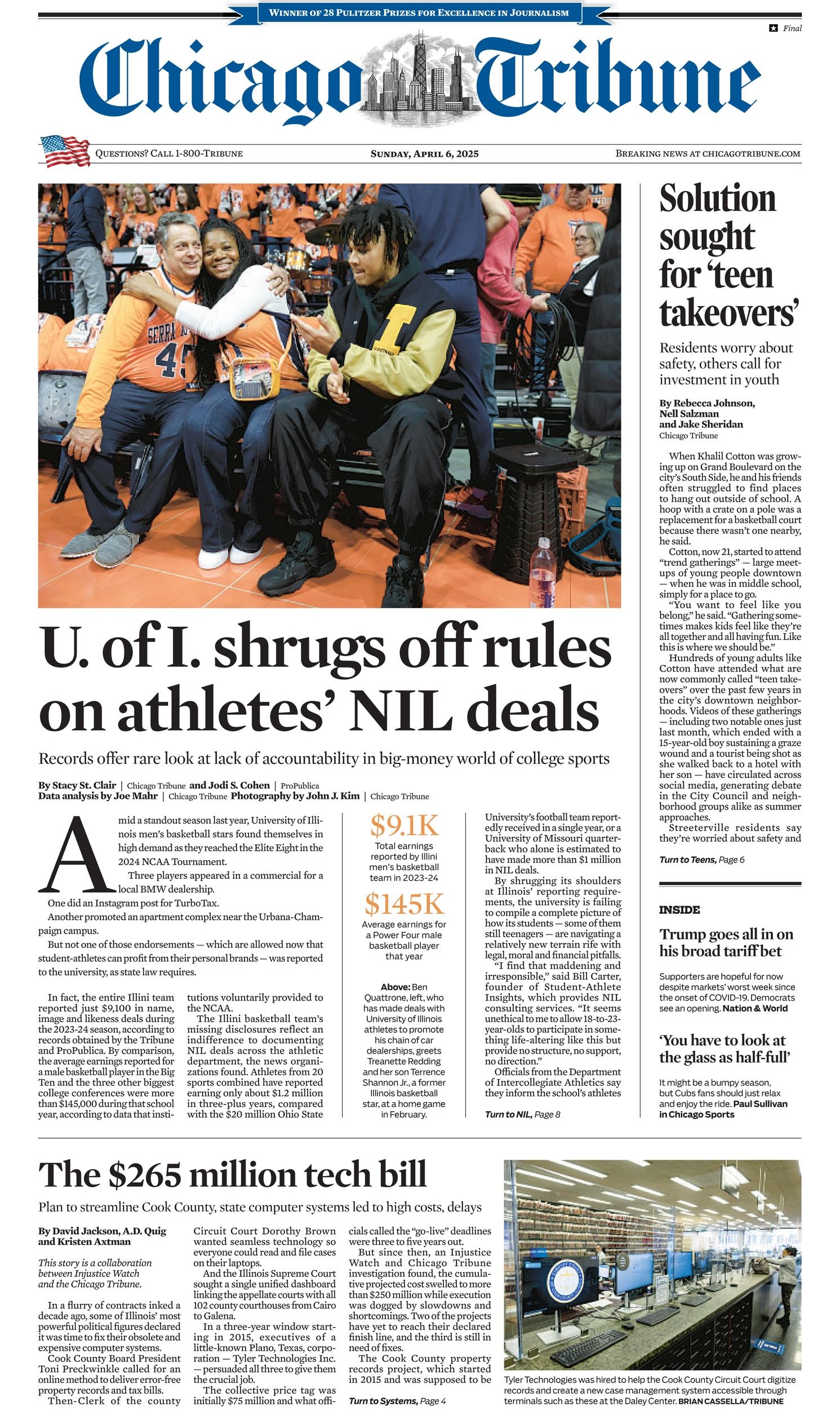 Chicago Tribune front page