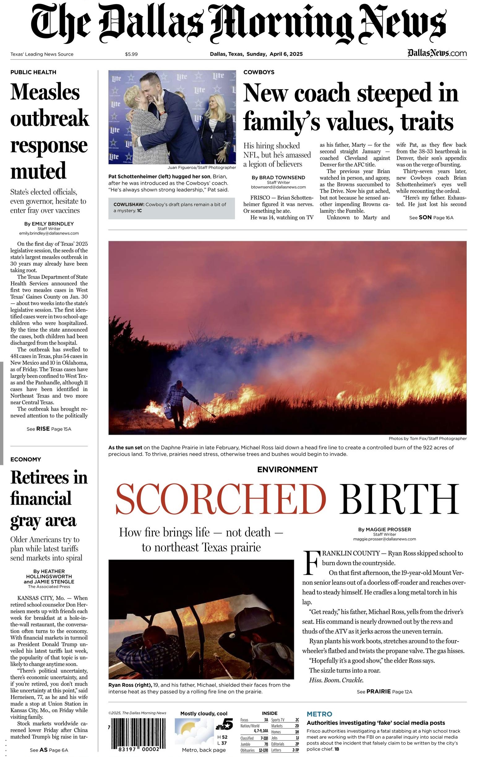 Dallas News front page