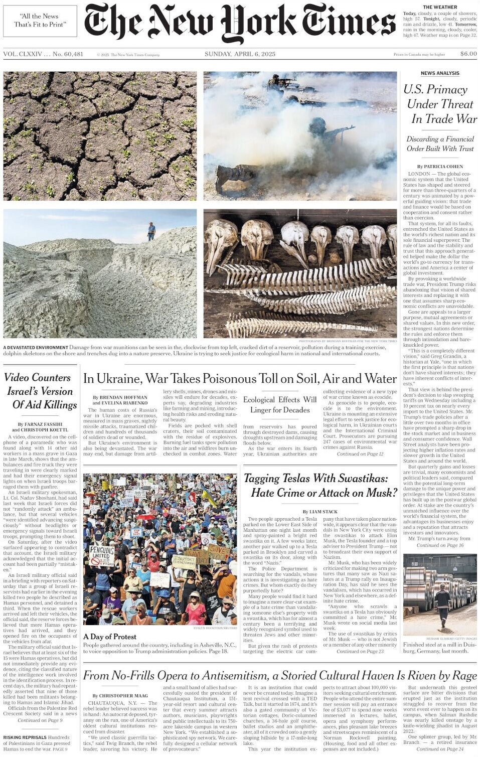 New York Times front page