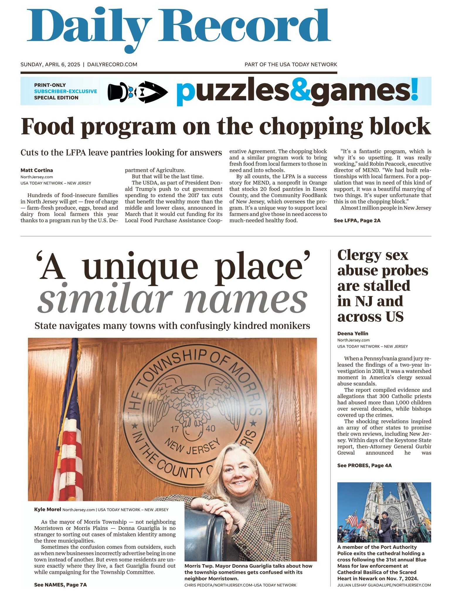 NJ Daily Record front page