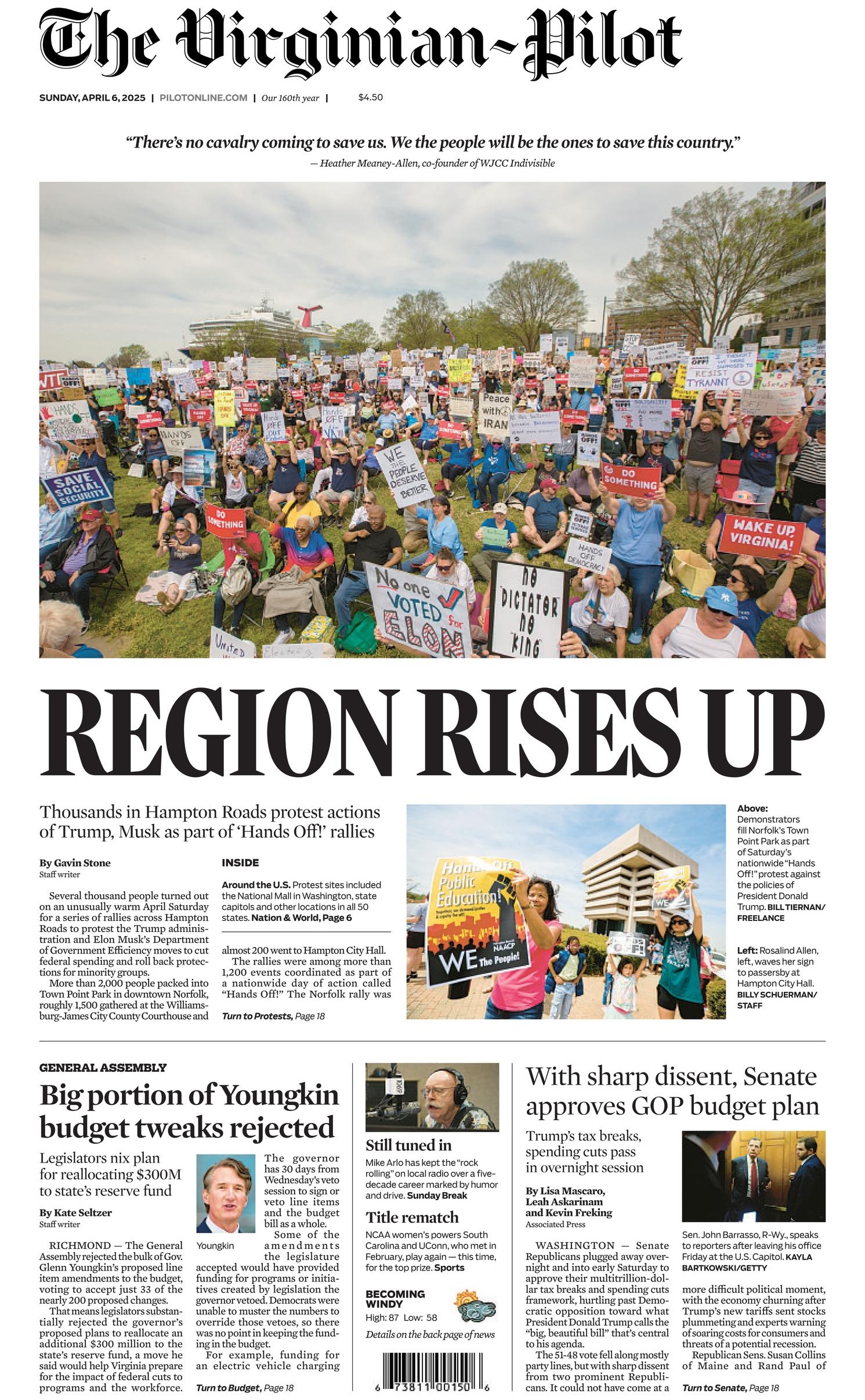 Virginian-Pilot front page