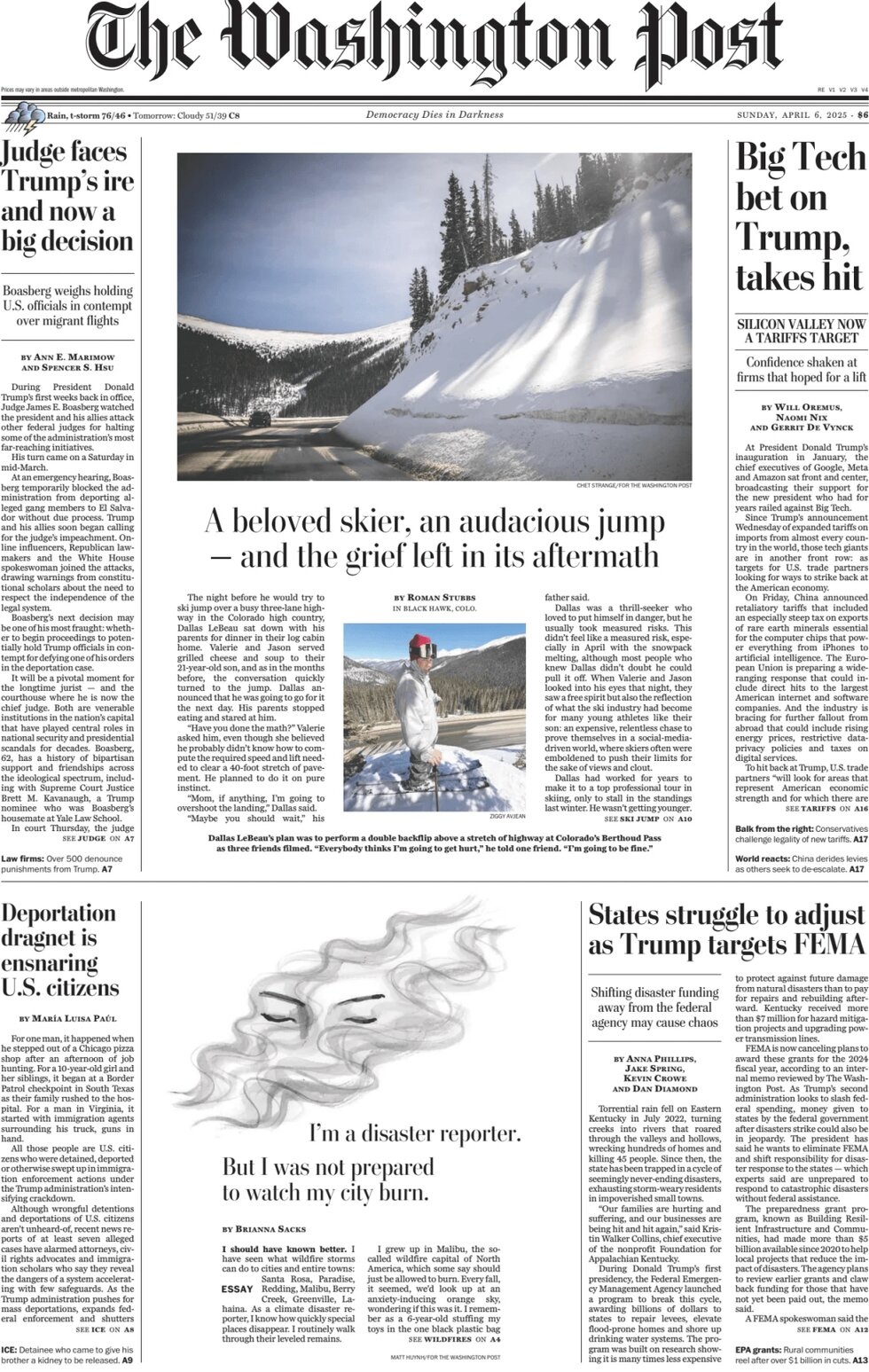 Washington Post front page